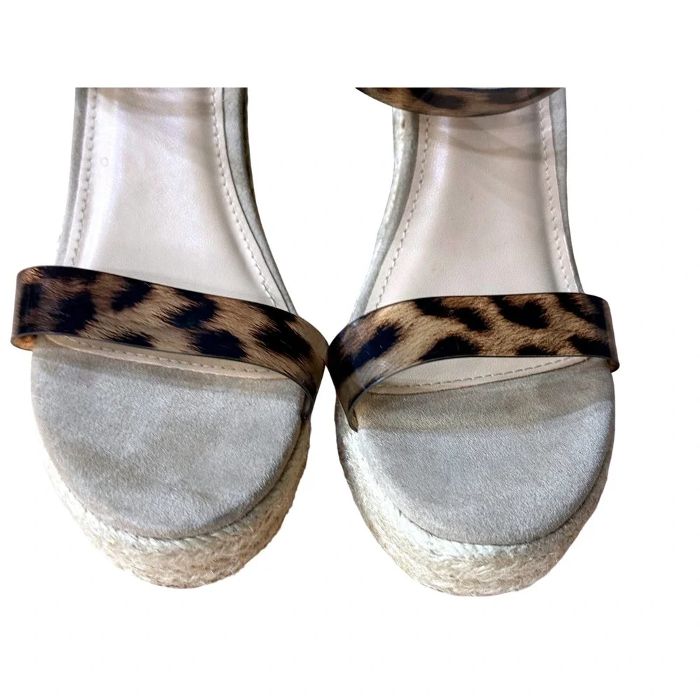 Justfab Karyssa Leaopard Print Strappy Women's Wedges‎ with Ankle Strap Size 6.5